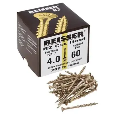 REISSER R2 SCREWS CSK - PART THREAD - YELLOW REISSER R2 SCREWS CSK - PART THREAD - YELLOW