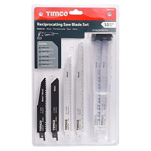 Reciprocating Saw Blade Mixed Set - Wood & Metal Cutting - High Carbon Steel & Bi-Metal - TIMCO