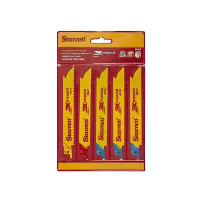 Starrett Pro Reciprocating Wood/Metal Saw Blade 5pc Mixed Set Starrett Pro Reciprocating Wood/Metal Saw Blade 5pc Mixed Set