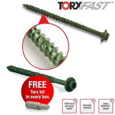 Torxfast Timber Fixing Structural Screw - Green Torxfast Timber Fixing Structural Screw - Green