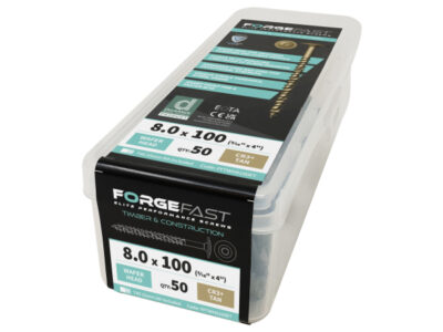 FFTWH8180ET_FFTWHET Tub (1) ForgeFast Timber & Construction Screws - Wafer Head Tubs - Tan
